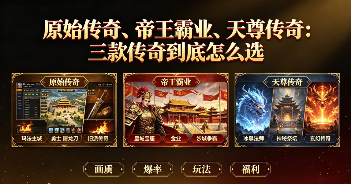 原始传奇、帝王霸业、天尊传奇:三款传奇到底怎么选?用一个比喻讲清